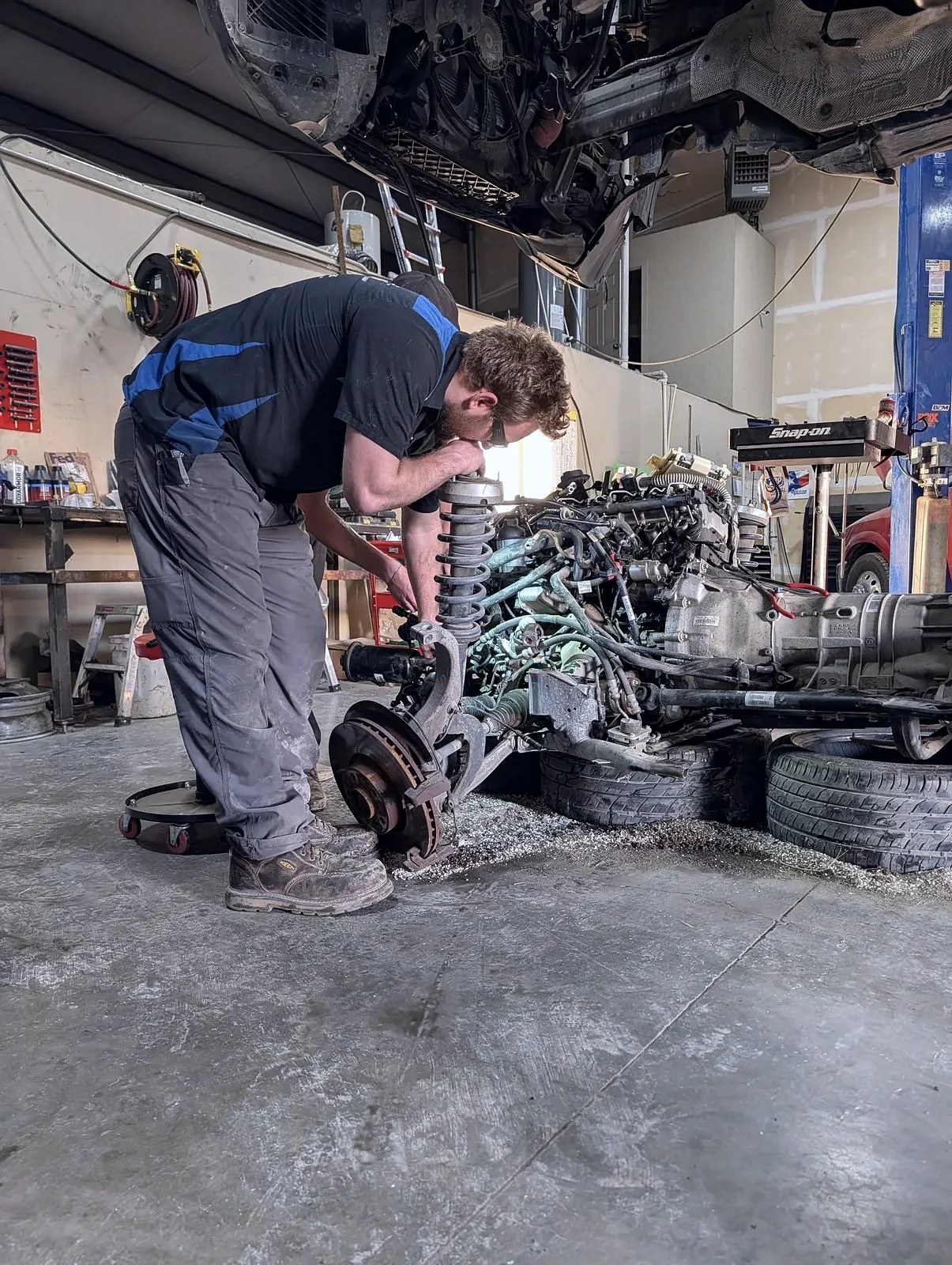 Diesel mechanics at work